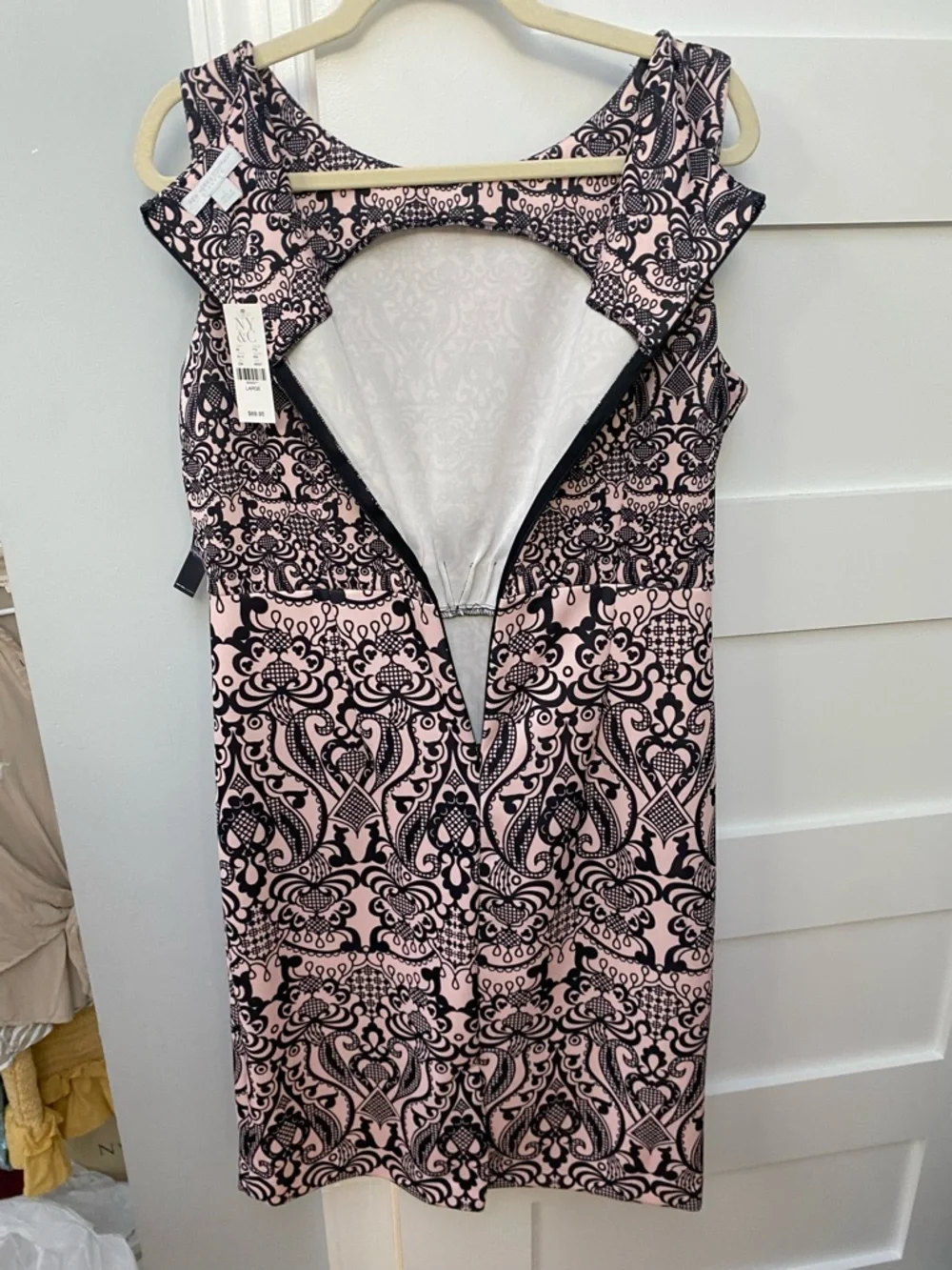New York and Company Pink and black sheath dress - Picture 8 of 8